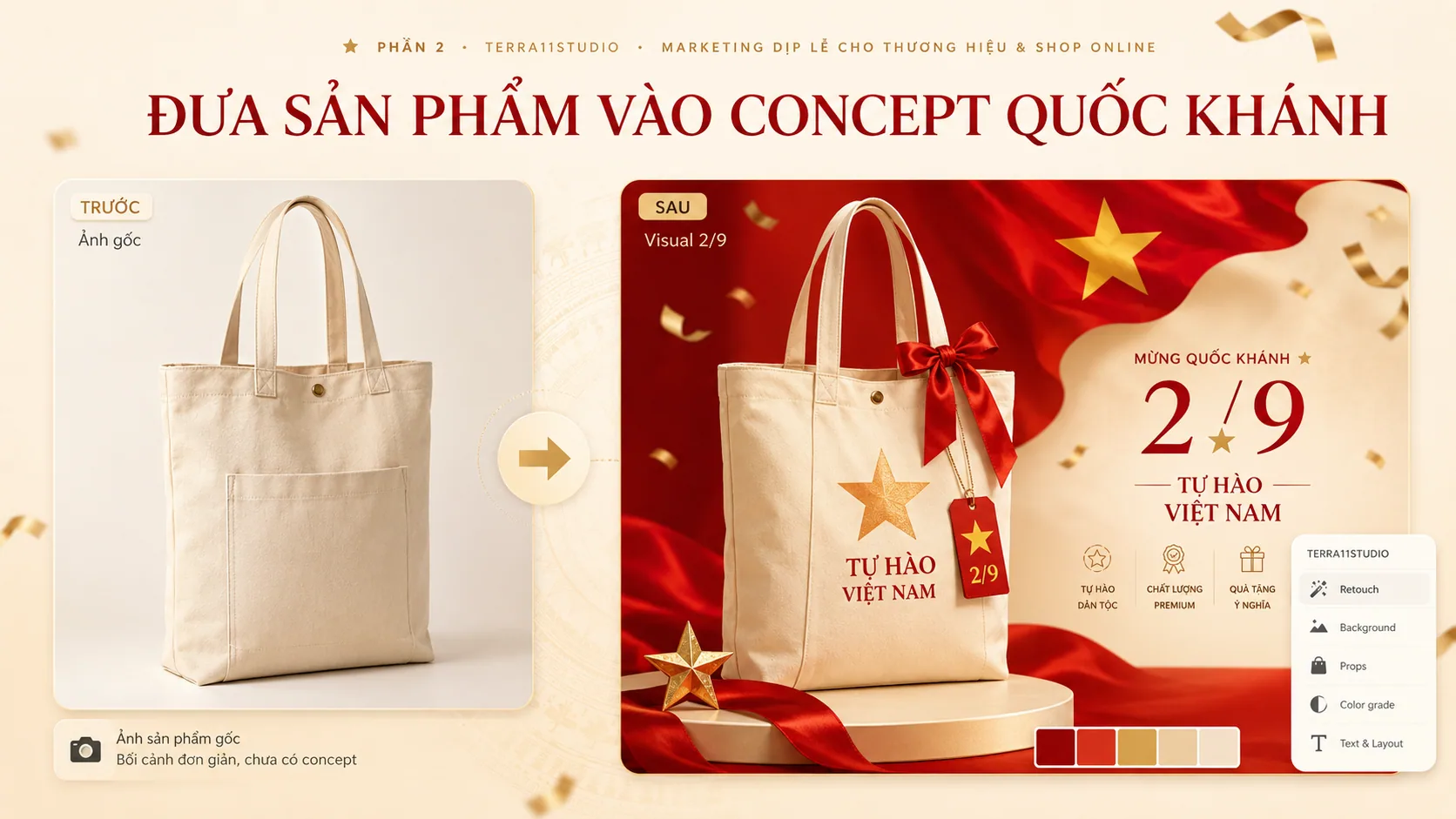 1. Đưa sản phẩm vào concept Quốc khánh