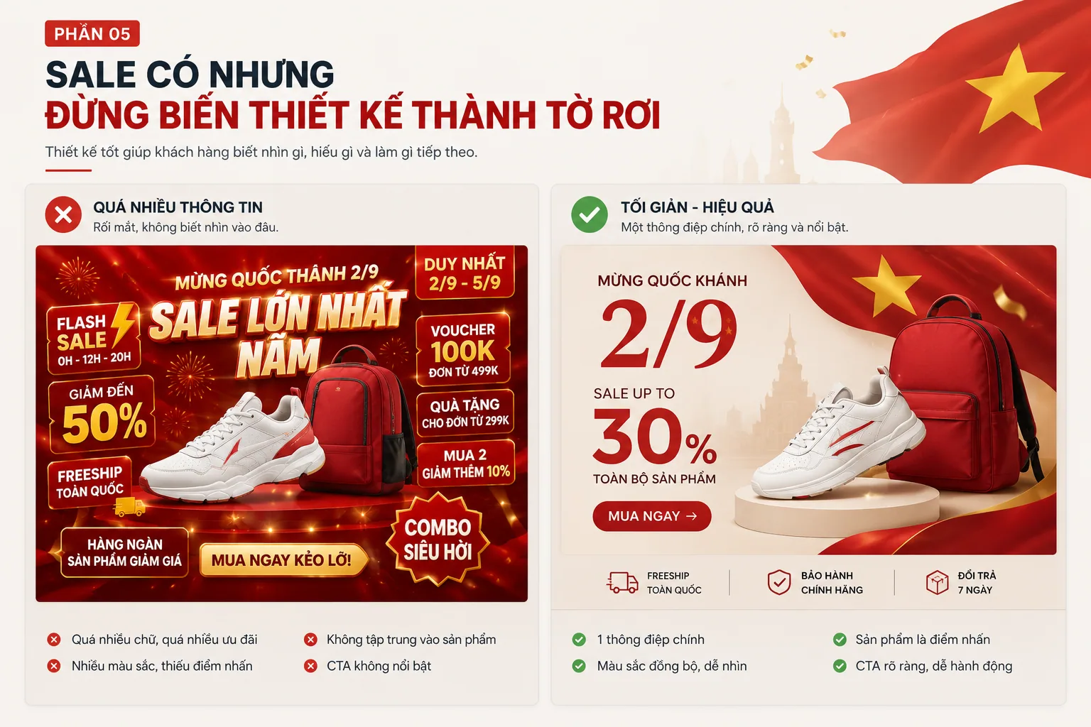4. Có SALE nhưng đừng biến thiết kế thành tờ rơi